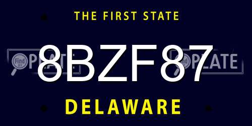 8BZF87 Delaware License Plate