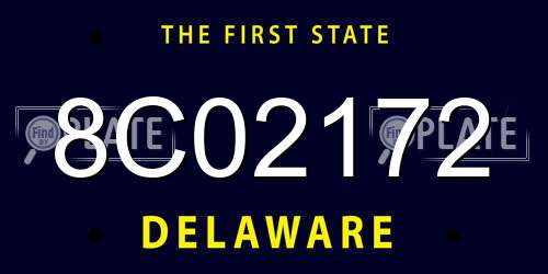 8C02172 Delaware License Plate