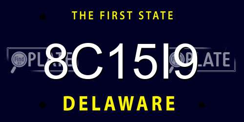 8C15I9 Delaware License Plate