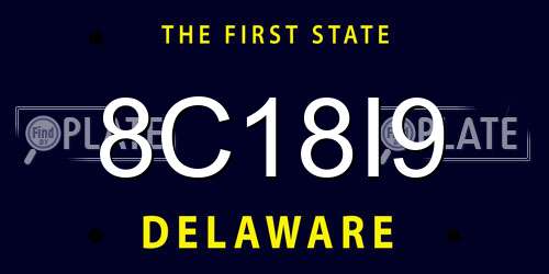 8C18I9 Delaware License Plate