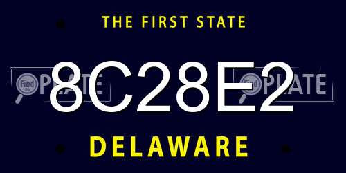 8C28E2 Delaware License Plate
