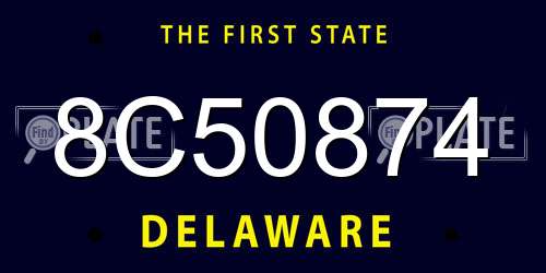 8C50874 Delaware License Plate
