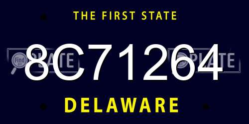 8C71264 Delaware License Plate
