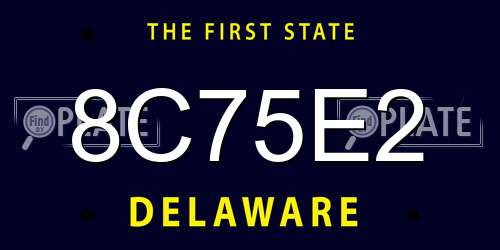 8C75E2 Delaware License Plate