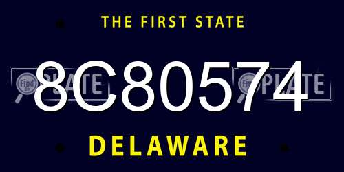 8C80574 Delaware License Plate