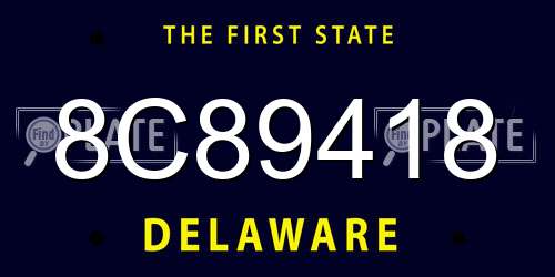 8C89418 Delaware License Plate