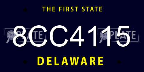 8CC4115 Delaware License Plate