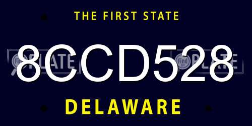 8CCD528 Delaware License Plate