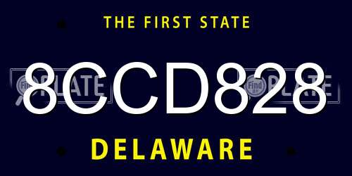 8CCD828 Delaware License Plate