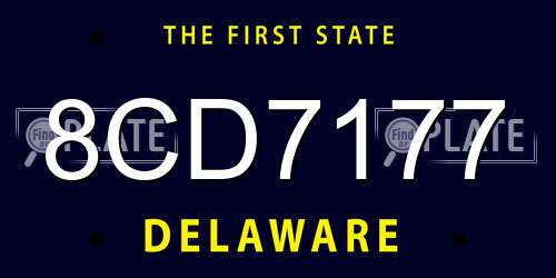 8CD7177 Delaware License Plate