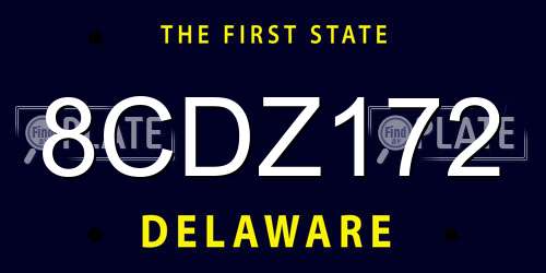 8CDZ172 Delaware License Plate