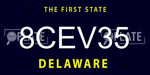 8CEV35 Delaware License Plate
