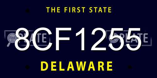 8CF1255 Delaware License Plate