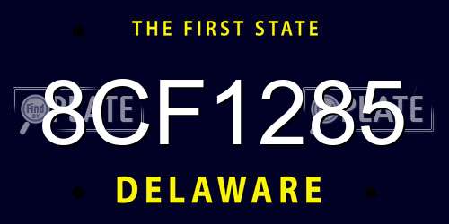 8CF1285 Delaware License Plate