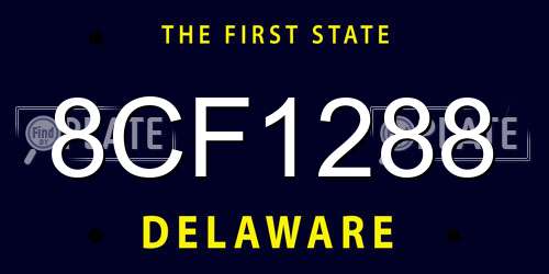 8CF1288 Delaware License Plate