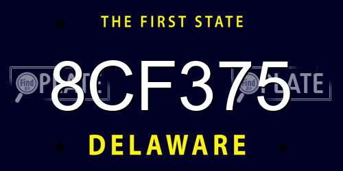8CF375 Delaware License Plate