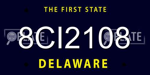 8CI2108 Delaware License Plate