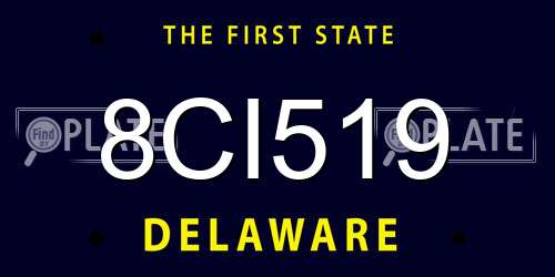 8CI519 Delaware License Plate