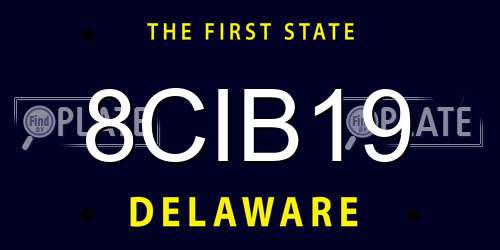 8CIB19 Delaware License Plate