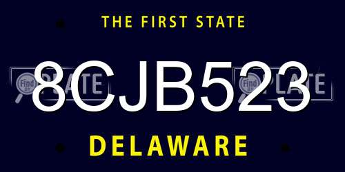 8CJB523 Delaware License Plate