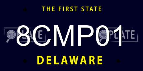 8CMP01 Delaware License Plate
