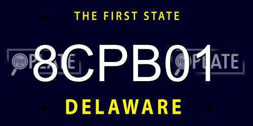 8CPB01 Delaware License Plate