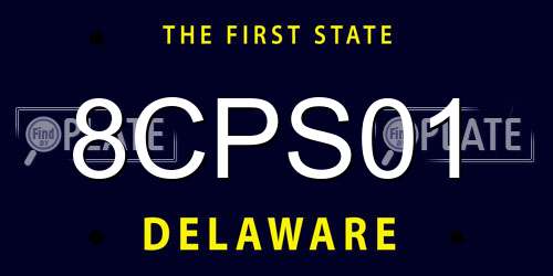 8CPS01 Delaware License Plate