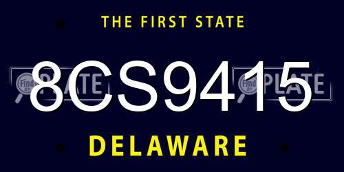8CS9415 Delaware License Plate