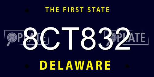 8CT832 Delaware License Plate