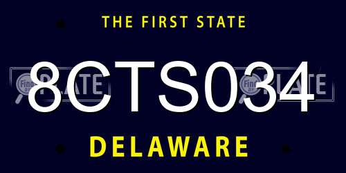 8CTS034 Delaware License Plate