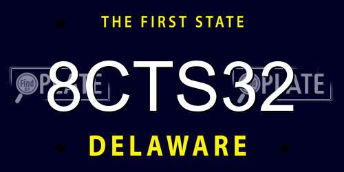 8CTS32 Delaware License Plate