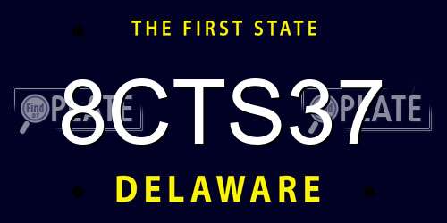 8CTS37 Delaware License Plate