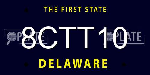 8CTT10 Delaware License Plate