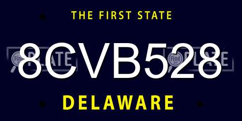 8CVB528 Delaware License Plate