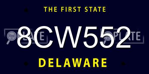 8CW552 Delaware License Plate