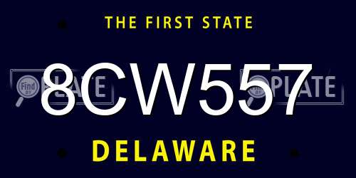 8CW557 Delaware License Plate