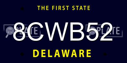 8CWB52 Delaware License Plate