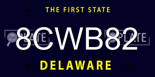 8CWB82 Delaware License Plate