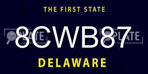 8CWB87 Delaware License Plate