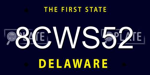 8CWS52 Delaware License Plate