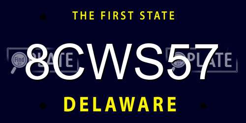 8CWS57 Delaware License Plate