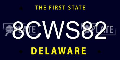 8CWS82 Delaware License Plate