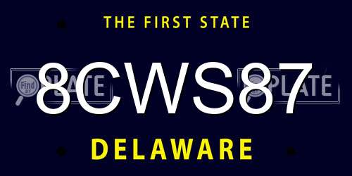 8CWS87 Delaware License Plate