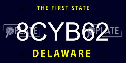 8CYB62 Delaware License Plate