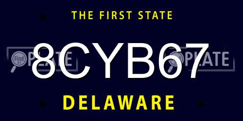 8CYB67 Delaware License Plate