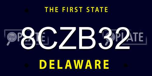 8CZB32 Delaware License Plate