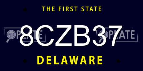 8CZB37 Delaware License Plate