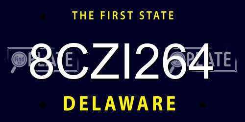 8CZI264 Delaware License Plate