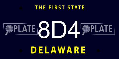 8D4 Delaware License Plate