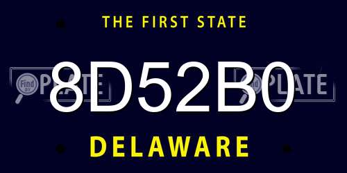 8D52B0 Delaware License Plate